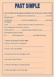 English Worksheet: Past Simple - review exercises