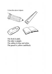 English Worksheet: School objects