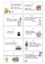 English Worksheet: Cards with rhymes and tongue twisters - Part 1