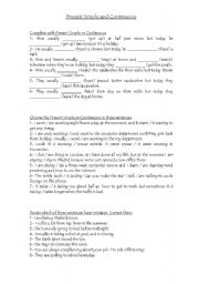 English Worksheet: Present Simple and Continuous