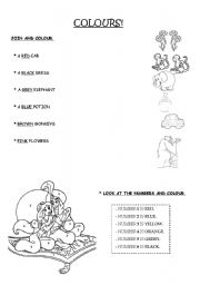 English Worksheet: Colours 