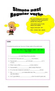 English worksheet: simpel past