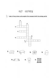 English Worksheet: House crossword