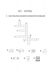 English worksheet: House crossword