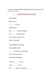 English Worksheet: James Blunt -Youre Beautiful - Listening Exercise and Conversation Questions