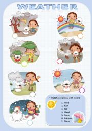 English Worksheet: Weather matching activity