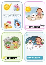 English Worksheet: weather flascards