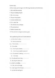 English worksheet: question tags