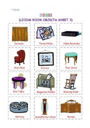 English Worksheet: Living Room Objects 2