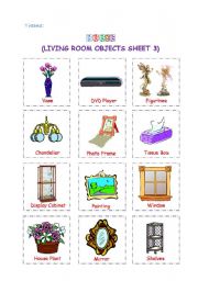 English Worksheet: Living Room Objects 3