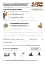 English Worksheet: Halloween webquest