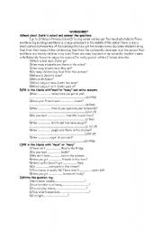 English worksheet: WORKSHEET