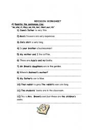 English worksheet: WORKSHEET