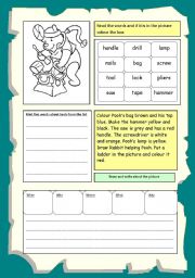 English Worksheet: Pooh becomes a handyman