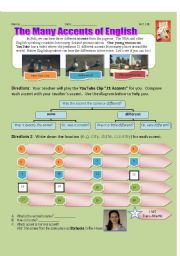 English Worksheet: Bolt 14B The Many Accents of English