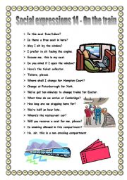 English Worksheet: Social expressions 14 - on the train