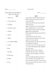 English Worksheet: Ella Enchanted Character match up