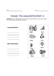 English worksheet: vowels