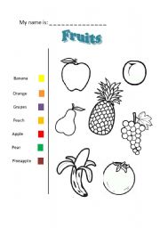 English Worksheet: Fruits