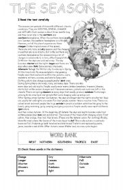 English Worksheet: The seasons