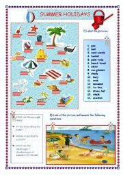 English Worksheet: summer holidays