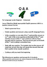 English Worksheet: Questions and Answers