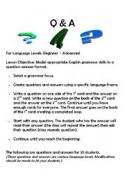 English worksheet: Questions and Answers