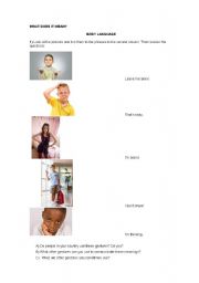 English Worksheet: Body Language