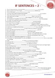 English Worksheet: IF SENTENCES -2-