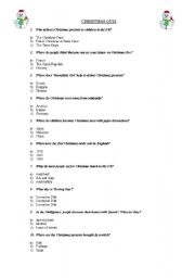 English Worksheet: Christmas quiz