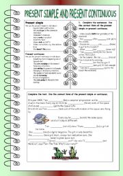 English Worksheet: Present simple or continuous