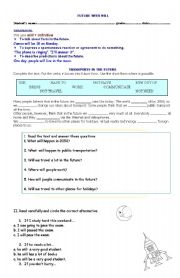 English Worksheet: Future with WILL