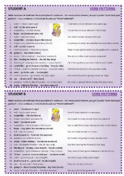 Verb Patterns - Pair Activity