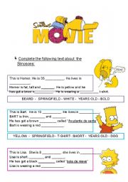 English Worksheet: the simpsons movie