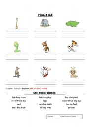 English Worksheet: Complete with has