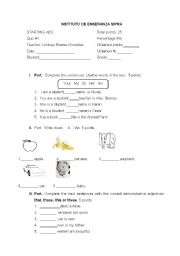 English worksheet: Beginner test