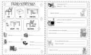 English Worksheet: PREPOSITIONS 1 - 	 B&W