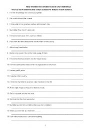 English Worksheet: REWRITE THE SENTENCES WITHOUT ANY MISTAKES