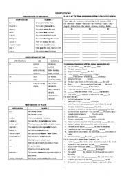 English Worksheet: PREPOSITIONS