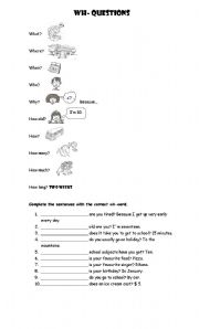 English worksheet: Wh words