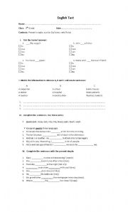 English Worksheet: Present simple 