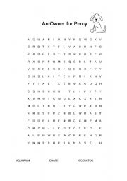English worksheet: Word Search - An Owner for Percy