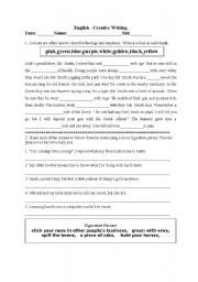 English Worksheet: Creative writing