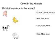 English Worksheet: Cows in The Kitchen