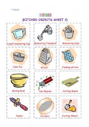 English Worksheet: kitchen Objects 2