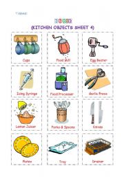 English Worksheet: Kitchen Objects 4