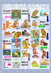 English Worksheet: Board game about routines