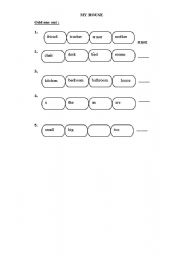 English worksheet: MY HOUSE