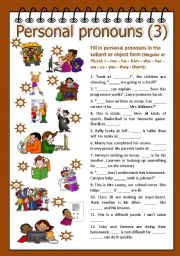 English Worksheet: Personal pronouns 3