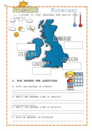 English Worksheet: weather forecast 